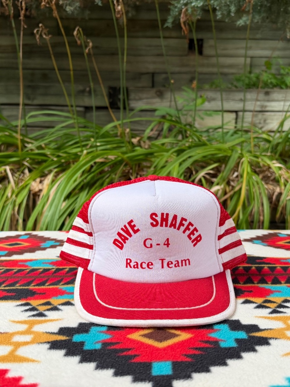 Vintage Davie Shaffer G-4 Race Team Red White Trucker Snapback Hat